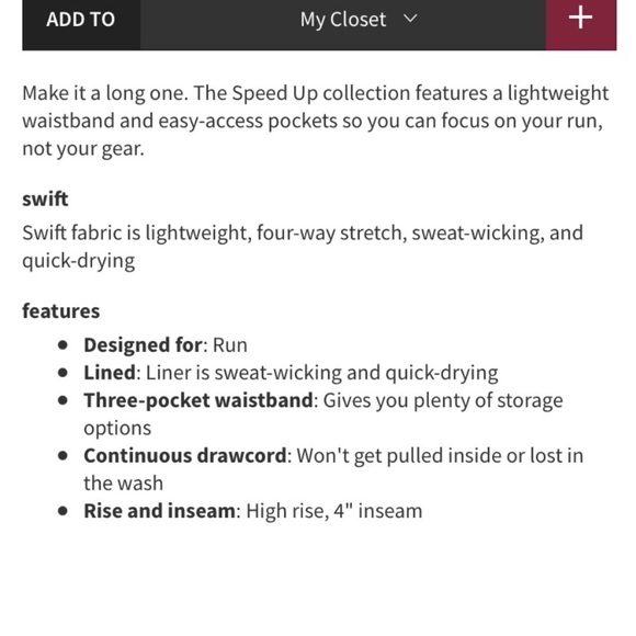 ❤️LULULEMON HIGH RISE SPEED UP SHORT 4”-DARK RED-8/10❤️ - Picture 13 of 13